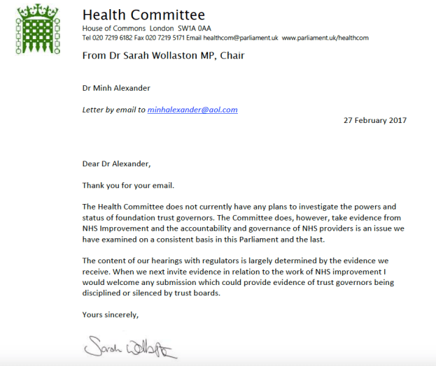 Sarah Wollaston letter evidence on governors.png
