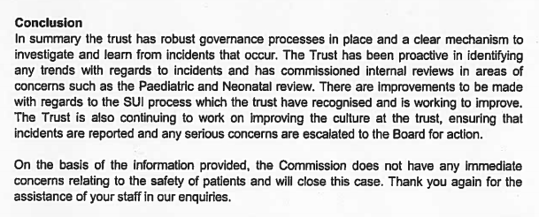 Andrea Gordon CQC letter to Mark Goldman HEFT 8 Jan 2010