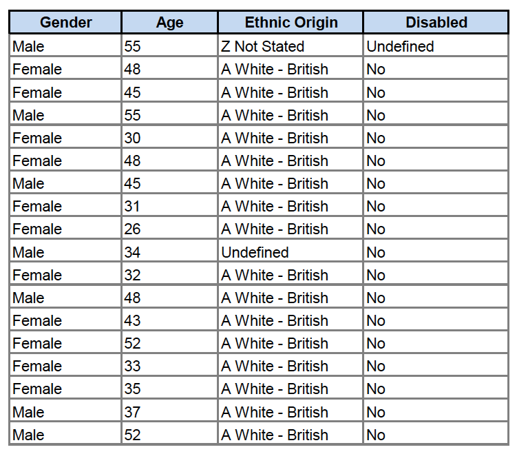 HSIB staff diversity