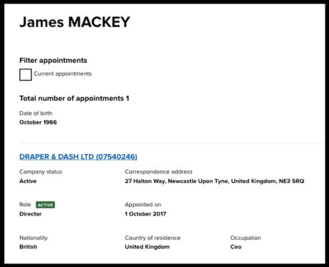 Jim Mackey Companies House