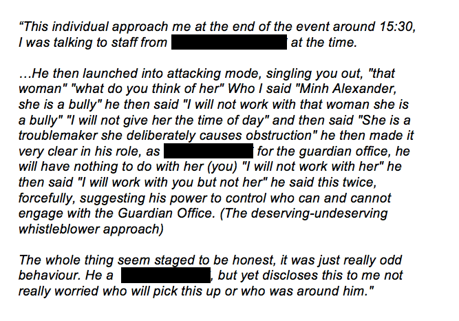 Noel Finn account of conversation with WF