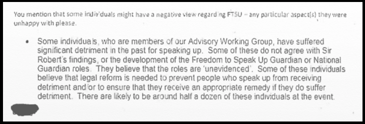 NGO briefing members of our advisory group