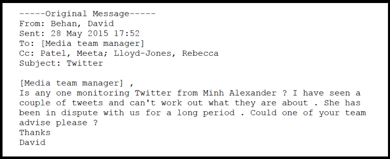 B Behan monitor tweets