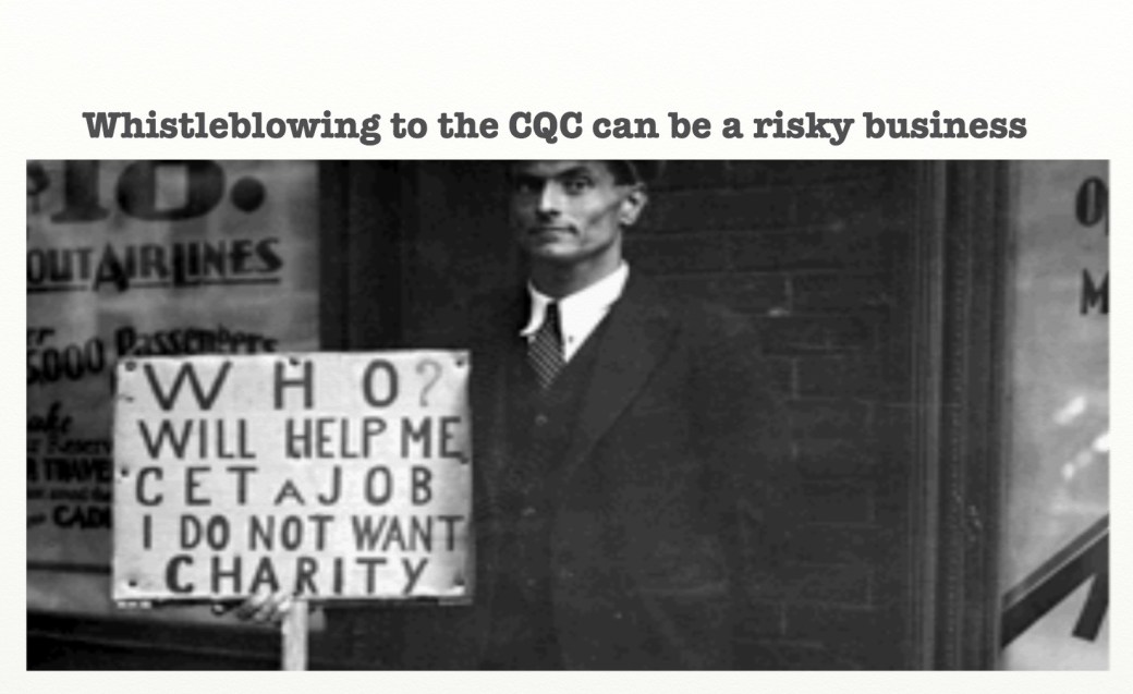 Whistleblowing to the CQC