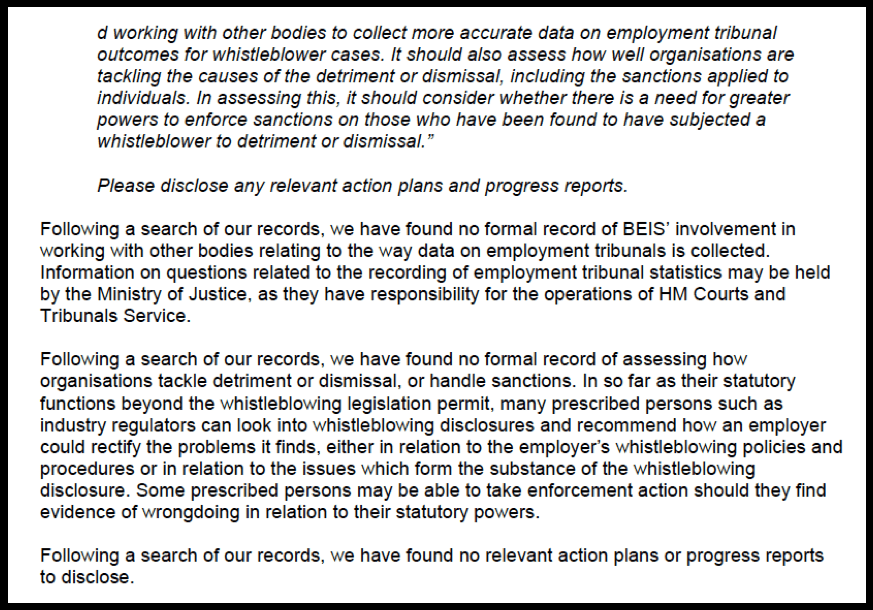 Blog BEIS foi response