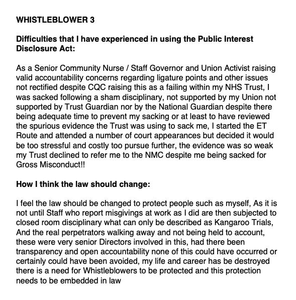 Whistleblower 3 not supported by my union not supported by Trust Guardian nor by National Guardian