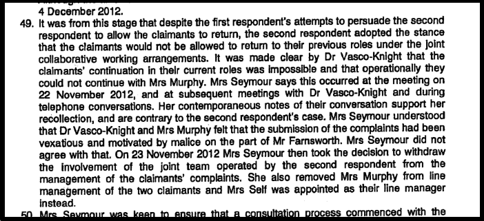 Blog 13 whistleblowers vexatious PVK ET judgment