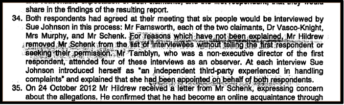 Blog 4 Hildrew removed Nick Schenk from witness list PVK ET judgment