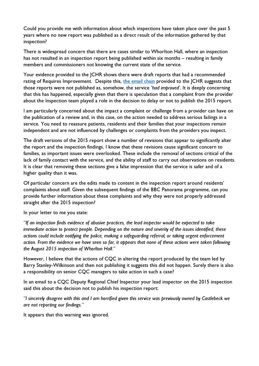 Barbara Keeley letter to Ian Trenholm CQC 14.06.2019 part 2