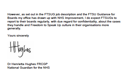 National Guardian letter to Sarah Wollaston part 2 4.09.2019 tracking whistleblowers' concerns