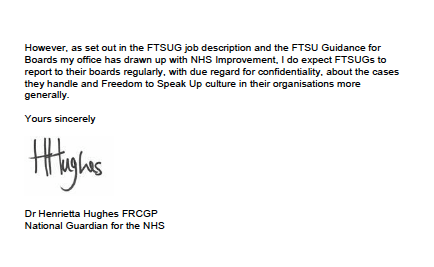National Guardian letter to Sarah Wollaston part 2 4.09.2019 tracking whistleblowers' concerns