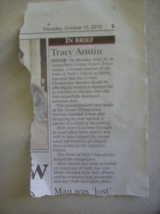 Tracy Austin newspaper clipping no evidence offered by police