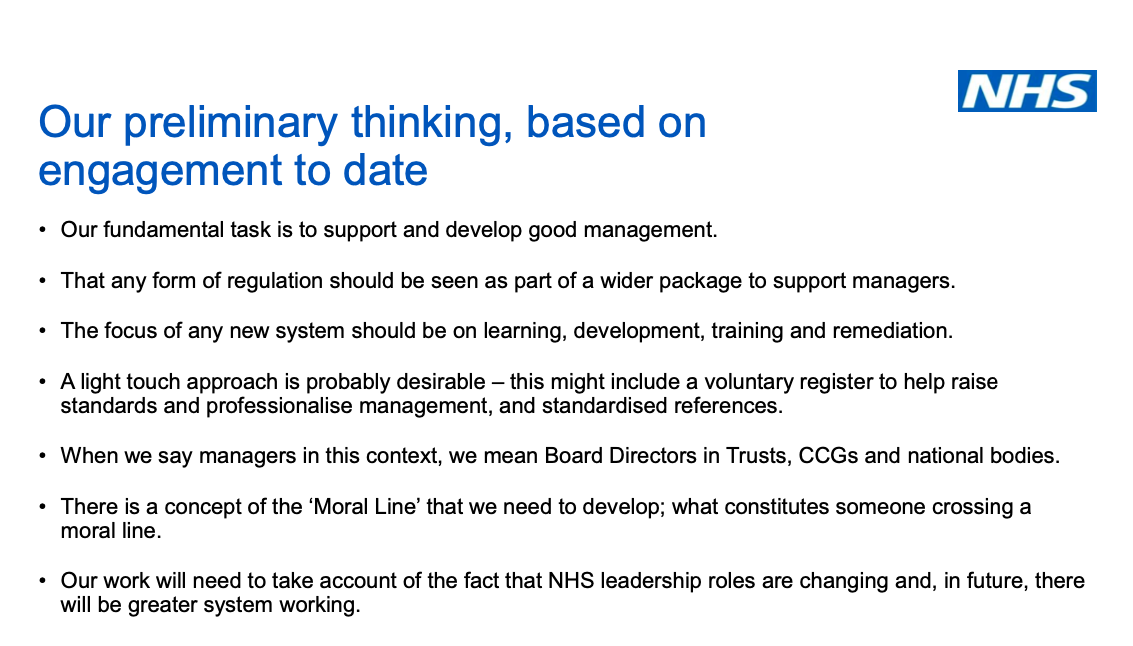 NHSI preliminary thinking on Kark implementation slide 4 oct 2019