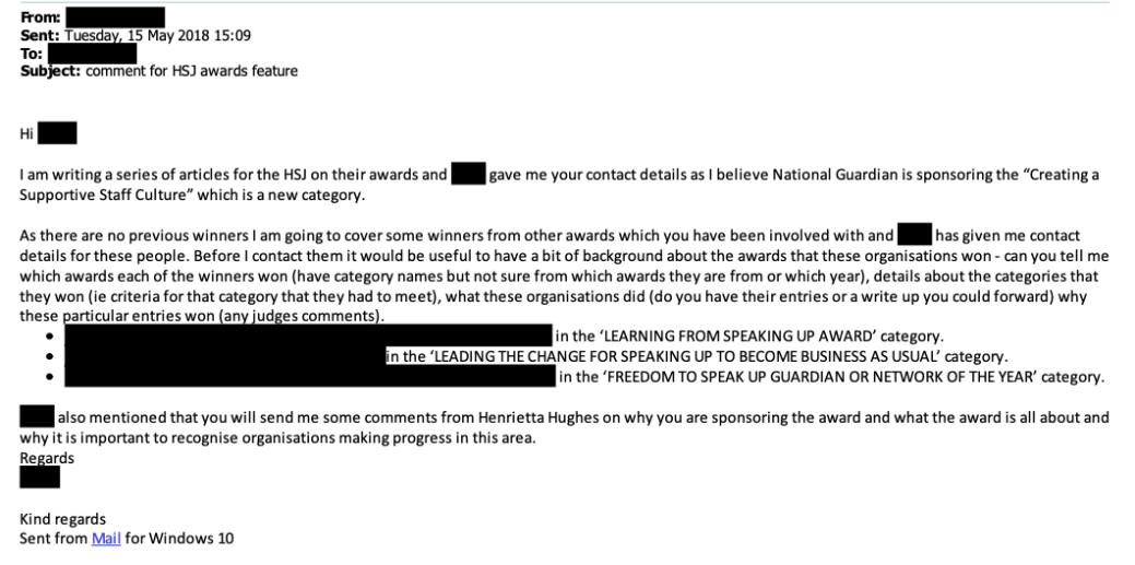 Journalist about article