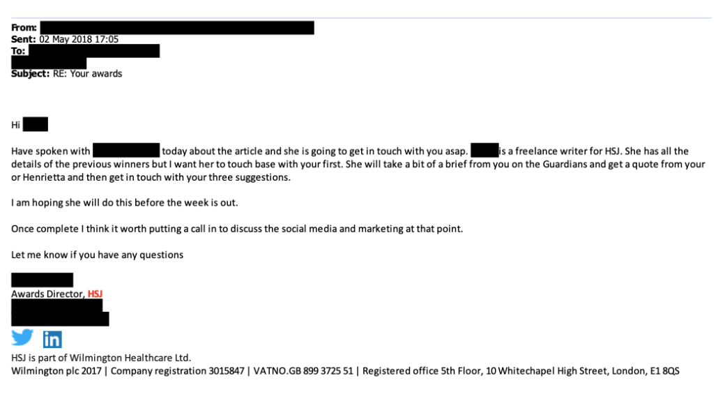 Spoken to the journalist