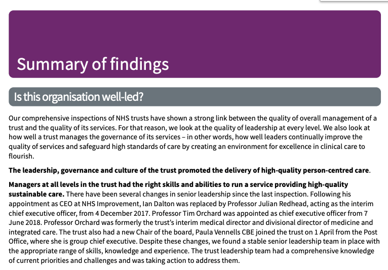CQC inspection report 2019