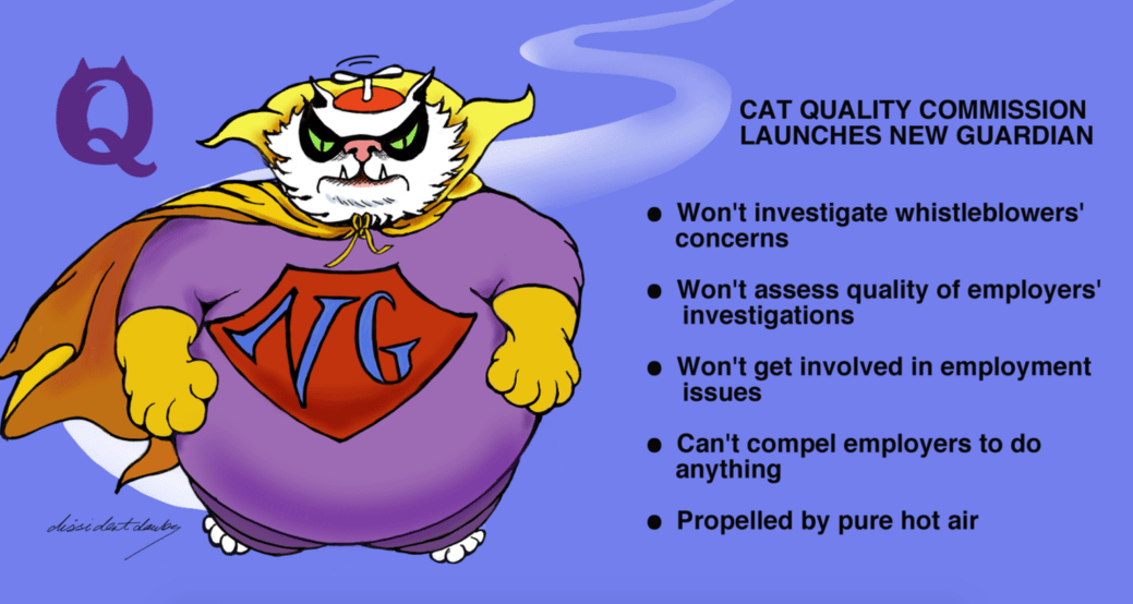 National Guardian super hero cat propelled by hot air